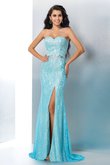 Robe de bal longue de col en cœur de sirène avec zip de traîne courte