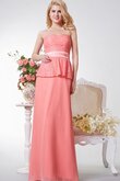 Chiffon Ärmellos langes extravagantes Brautjungfernkleid mit Gürtel mit Bordüre