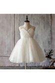 Robe de cortège enfant plissé de lotus avec sans manches col ras du cou avec perle