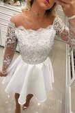 Robe fête de la rentrée morden avec perle avec manche longue avec chiffon ligne a