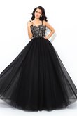 Duchesse-Linie Breiter Träger Anständiges Bodenlanges Quinceanera Kleid mit Applikation