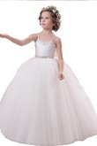 Robe de cortège enfant avec fleurs cordon en tulle avec ruban de mode de bal