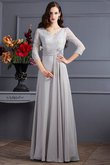 Abito mamma Sposa Cerniera Lunghi con Applique V-Scollo Alta Vita