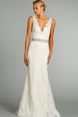 Robe de mariée modeste festonné avec perle a plage maillot