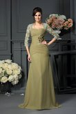 Ärmellos Reißverschluss Bodenlanges Brautmutterkleid mit Blume aus Chiffon