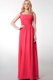 Ärmellos a linie gerüschtes Chiffon langes Modern Brautjungfernkleid