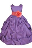 Robe de cortège enfant de lotus col u profond a-ligne avec sans manches