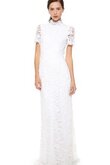 Robe de mariée longue naturel de fourreau elevé a plage