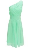Abito da Damigella in Chiffon monospalla Cerniera Senza Maniche con Increspato Corto