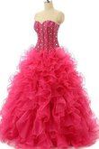 Abito Quinceanera Allacciato Senza Maniche con paillette in Tulle in Chiffon in pizzo