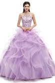 Vintage Herrlich Festliches Quinceanera Kleid ohne Ärmeln mit Rücken Schnürung