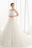 Robe de mariée romantique naturel solennel de traîne courte fermeutre eclair