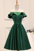 Zeitloses Ärmelloses Satin einfaches prächtiges Abiballkleid mit Rücken Schnürung