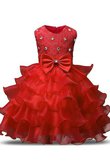 Abito da Cerimonia Bambini con Increspature A Terra Tondo Senza Maniche Ball Gown