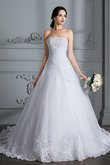 Elegante Vestido de Novia de Corte Evasé de Escote sin tirantes de Natural