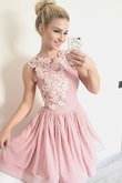 A Linie Bezaubernd Prinzessin Abiballkleid aus Chiffon mit Applike