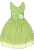 Robe de cortège enfant plissage manche nulle textile en tulle v encolure avec fleurs