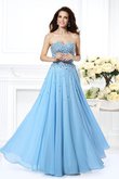 Perlenbesetztes Normale Taille Chiffon Bodenlanges Ballkleid mit Reißverschluss