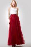 Tüll Ärmelloses Satin einfaches Brautjungfernkleid mit Schleife mit Gürtel