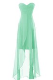 Abito da Damigella A-Line in Chiffon mini Naturale Cerniera Cuore