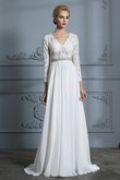 Süss Modern Romantisches Sittsames Brautkleid aus Chiffon