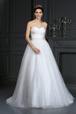 Moderno Vestido de Novia de Corte Evasé de Escote Corazón de Sin mangas de Largo