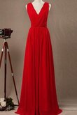 Robe demoiselle d'honneur simple delicat a-ligne v encolure avec sans manches