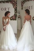 Abito da Sposa Vintage A-Line Spazzola Treno in Organza Elegante