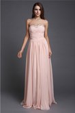 Robe de bal naturel longue avec perle de col en cœur de princesse