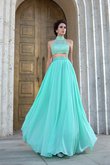 Robe de bal longue ligne a en chiffon de tour de ceinture en haute avec perle