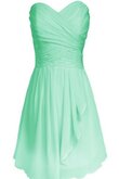 Abito da Damigella in Chiffon con Criss-cross Senza Maniche Naturale con Seghettato A-Line
