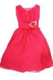 Ärmelloses plissiertes A-Line Blumenmädchenkleid mit Blume