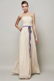 Robe de bal longue de bustier fermeutre eclair ceinture avec chiffon