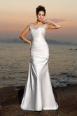 Abito da Sposa Senza Maniche con Applique in Raso Lunghi Medievale