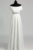 Kurze Ärmeln ewiges Satin schlichtes informelles Brautkleid mit Perlen