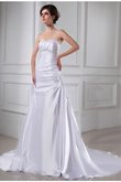 Abito da Sposa A-Line con Applique Alta Vita Senza Maniche con Perline