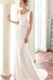 Robe de mariée nature ceinture avec perle branle avec cristal