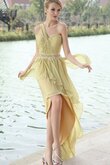 Abito da Sera corte davanti e lungo dietro monospalla in Chiffon con Perline