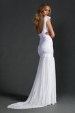 Robe de mariée naturel distinguee plissé avec manche courte en chiffon