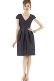 Robe demoiselle d'honneur bref de col en v manche nulle