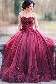 Duchesse-Linie Normale Taille Anständiges Abendkleid mit Applikation aus Tüll