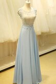 Natürliche Taile A-Linie Schaufel-Ausschnitt bodenlanges Ballkleid mit Schlüsselloch Rücken