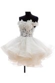 Abito da Sposa in Organza in Pizzo in pizzo Fuori dalla spalla A-Line con Applique