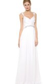 Robe de mariée facile avec sans manches de traîne courte avec perle au bord de la mer