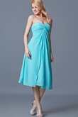 Sencillo Vestido de Dama de Honor de Volantes Adorno de Plisado de Volante de Sin mangas