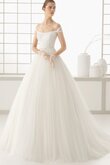 Abito da Sposa A Terra Semplice conservatore in Pizzo con Ricamo a Sala