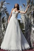 Robe de mariée simple a-ligne cordon ceinture en étoffe de col en cœur