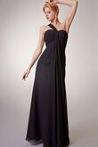 Robe demoiselle d'honneur moderne en forme ruché avec sans manches en chiffon