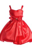 Robe de cortège enfant avec nœud à boucles au niveau de genou ligne a en taffetas avec zip