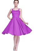 Satin plissiertes a linie trägerlos knielanges Brautjungfernkleid